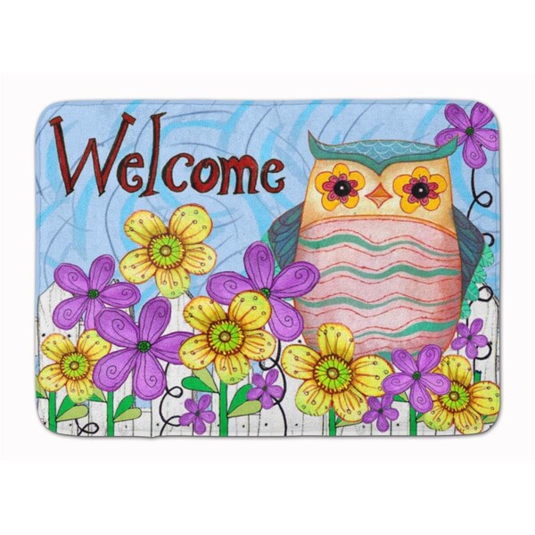 Carolines Treasures Welcome Owl Machine Washable Memory Foam Mat PJC1095RUG - main